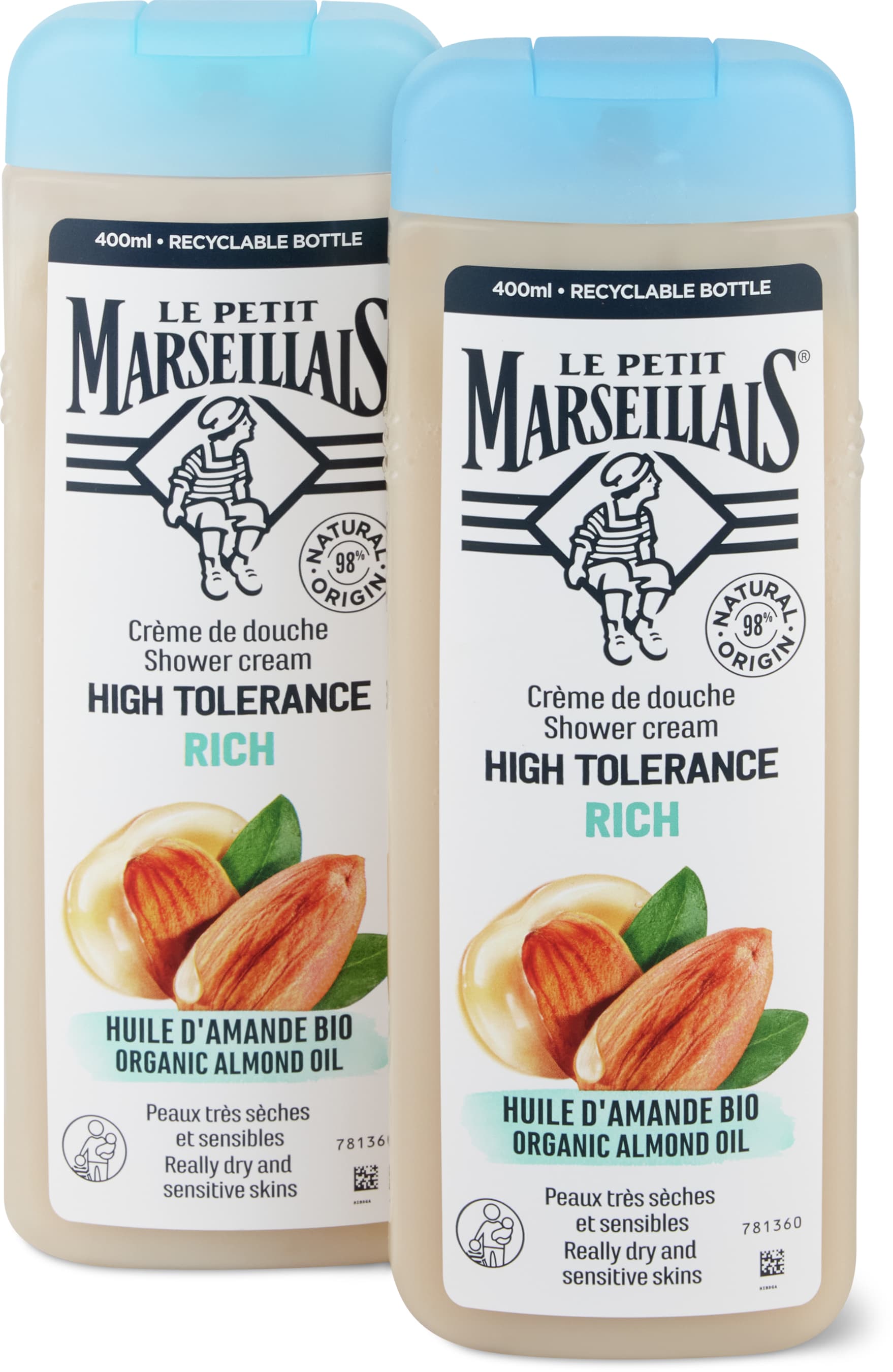 Le Petit Marseillais Gel douche High Tolerance 2x400ml
